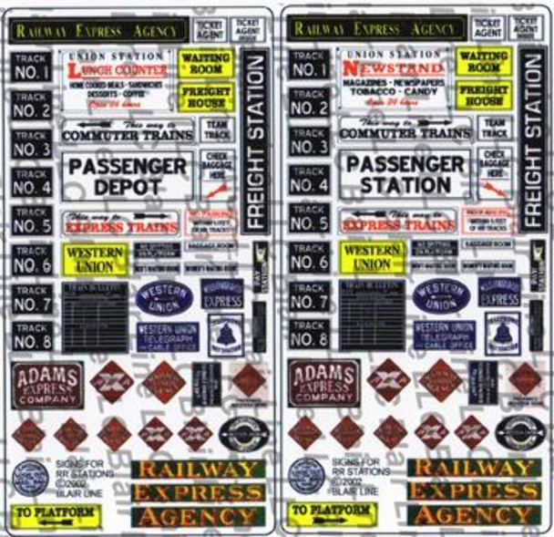 Blair Line LLC 056 N Scale Signs for Railroad Stations