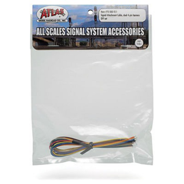 Atlas 70000051 Signal Attachment Cable - All Scales-- Dual 4-pin harness DIY set