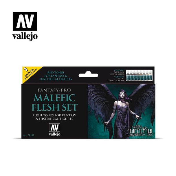 Vallejo 74102 Malefic Flesh (Set of 8) 17 ml Bottles