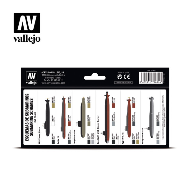 Vallejo 71611 Nuclear Submarines (Set of 8) 17 ml Bottles