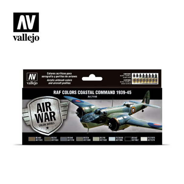 Vallejo 71148 RAF colors Coastal Command 1939-1945 (Set of 8) 17 ml Bottles