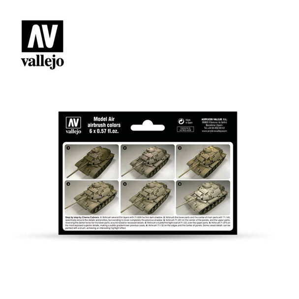 Vallejo 71209 US Modern Desert Colors (Set of 6) 17 ml Bottles