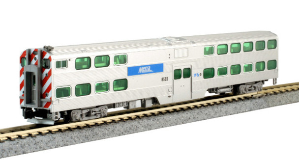 Kato 1560963 N Nippon-Sharyo Gallery Bi-Level Cab-Coach, Chicago Metra #8593