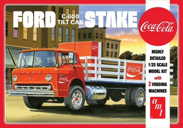 AMT 1147 1:25 Ford C600 Stake Bed W/Coca-Cola Machines Model Kit