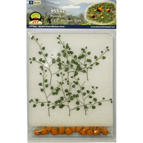 JTT Scenery 95532 PUMPKINS 2-1/2" long O-scale, 6/pk