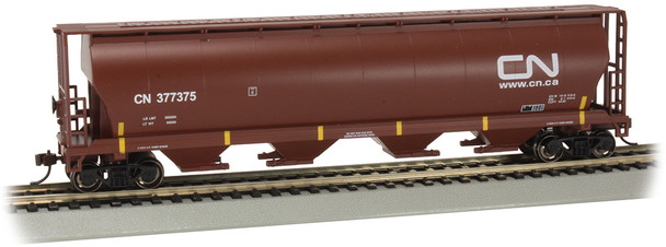 Bachmann 19103 HO Scale 4 Bay Cylindrical Grain Hopper CN #377375