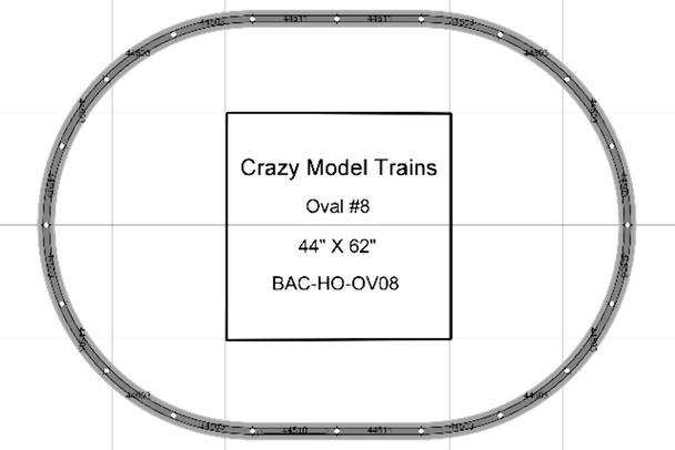 Bachmann E-Z Track HO Scale Oval #08 Basic Train Track Set - 44" X  62"