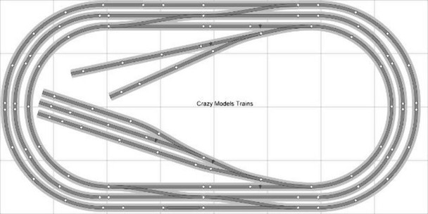 Bachmann E-Z Track Train Layout #012 Train Set HO Scale 4' X 8' Wire Switches