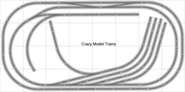 Bachmann E-Z Track Train Layout #011 Train Set HO Scale 4' X 8' Wire Switches