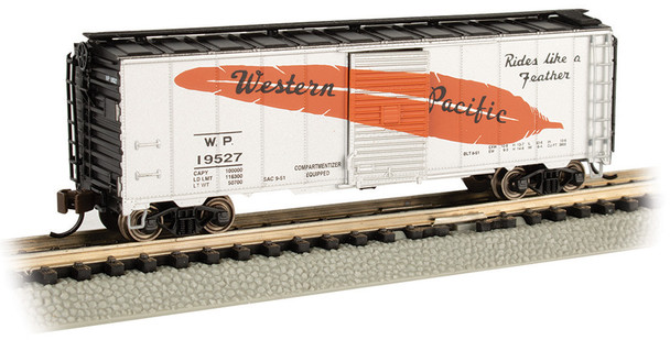 Bachmann 17062 N Scale Western Pacific Feather Car Aar 40' Steel Box Car