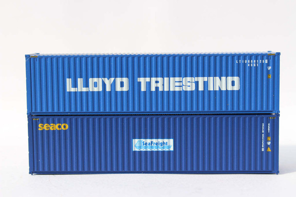 Jacksonville 405812 N Scale SEACO & Lloyd Triestino 40' High Cube containers (2)
