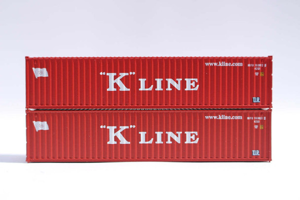 Jacksonville 405341 N Scale K-LINE KKFU 40' Standard Height (8'6") Containers (2)