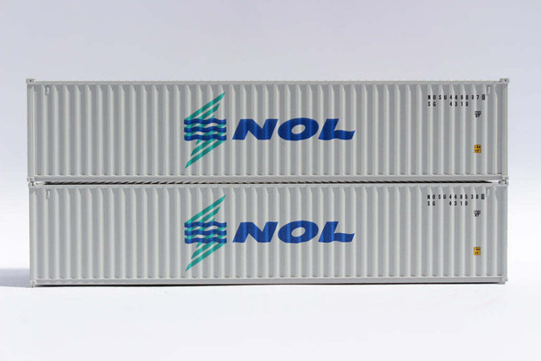 Jacksonville 405343 N Scale NOL 40' Standard Height (8'6") Containers (2)