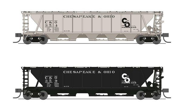 Broadway Limited 7259 N Scale C&O H32 Covered Hopper (2)