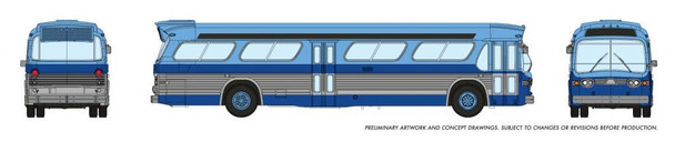 Rapido 573005 N Scale New York New Look Bus Blue