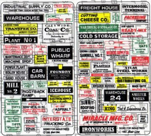 Blair Line 155 HO Scale Signs for Industries