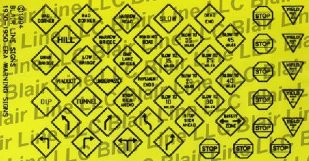 Blair Line 143 HO Scale Vintage Warning and Stop Signs