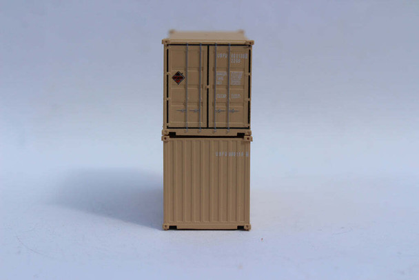 Jacksonville 205386 N Scale USFU Military Series 20' Std. Height Containers (2)