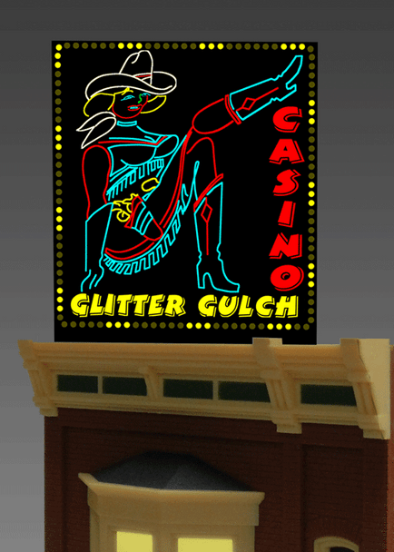 Miller Engineering 442602 HO/N Scale Glitter Gulch Casino Series Billboard