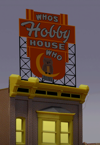 Miller Engineering 881401 HO/O Scale Large Who's Hobby Billboard
