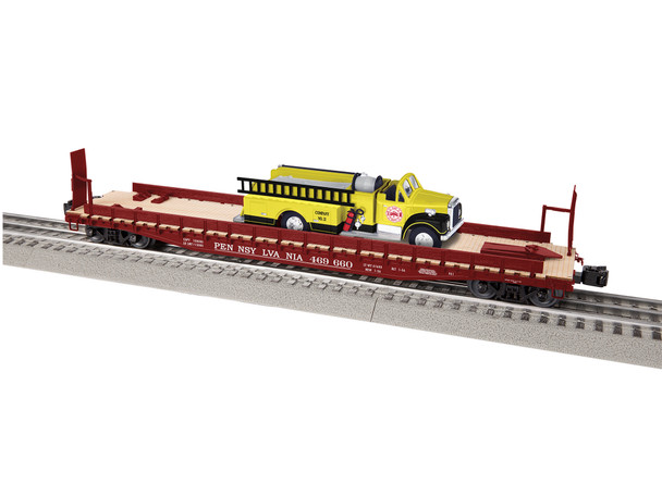 Lionel 2226300 O Scale Pennsylvania 50' Flatcar w/ Firetruck #469660