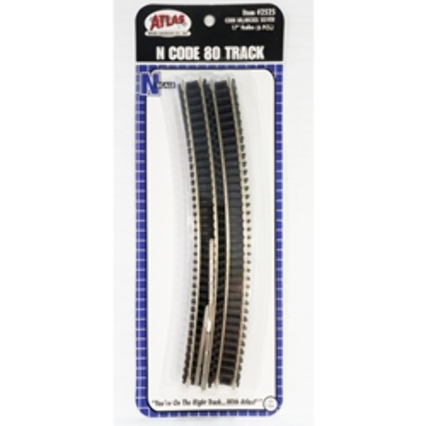 Atlas Model 2525 N Scale 17" Radius Track Pack of 6