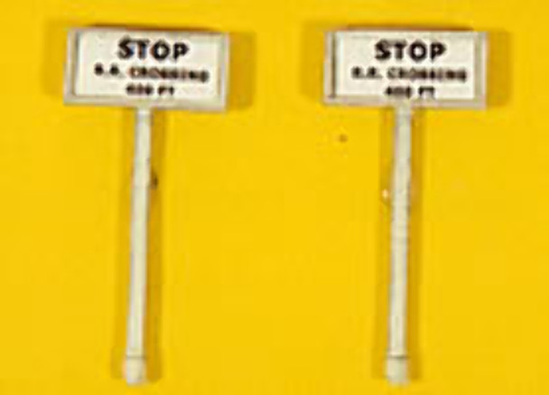 JL Innovative Design 839 HO Scale Custom Right of Way Signs Stop R.R. Crossing