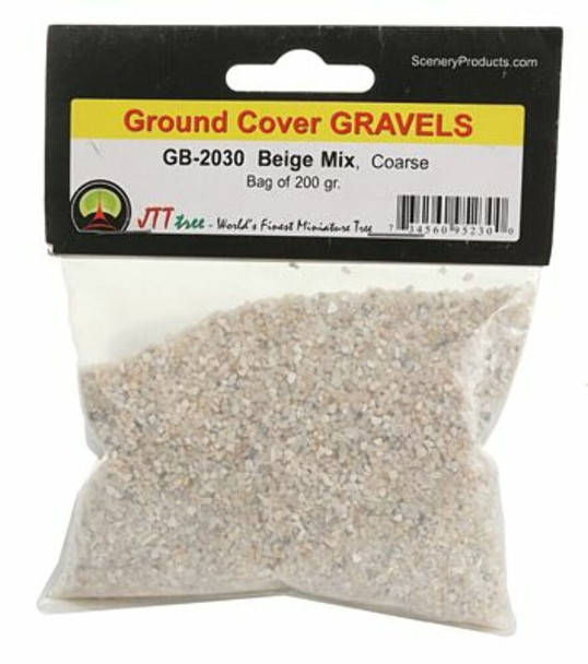 JTT Scenery 95230 All Scales Coarse Gravel Beige Mix 7oz 200 grams