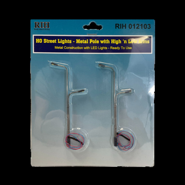 Rock Island Hobby 012103 HO Scale Metal Pole with High 'n Low Arms