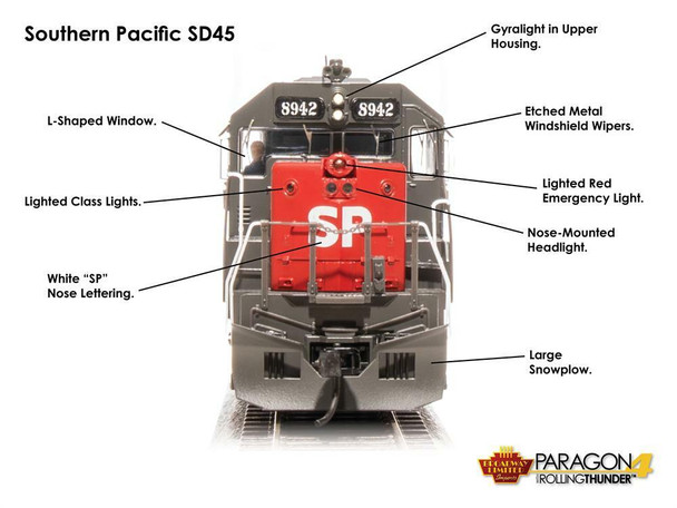Broadway 4294 HO Scale SP EMD SD45 Bloody Nose Paragon4 Sound/DC/DCC #8955