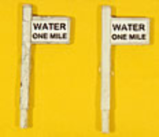 JL Innovations 836 HO Scale Custom Right of Way Signs Water One Mile (2)