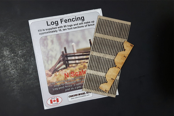 Osborn Model Kits 3082 N Scale Log Fence