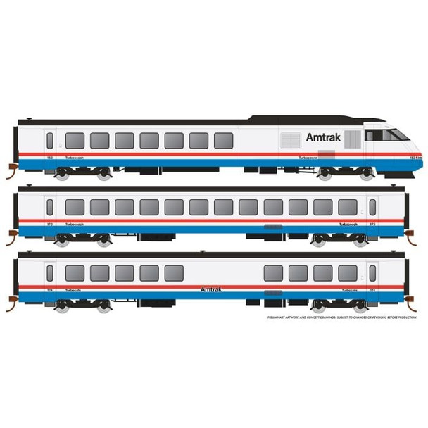 Rapido 25504 HO Scale Amtrak RTL Turboliner Phase III Late DCC/Sound Set #4