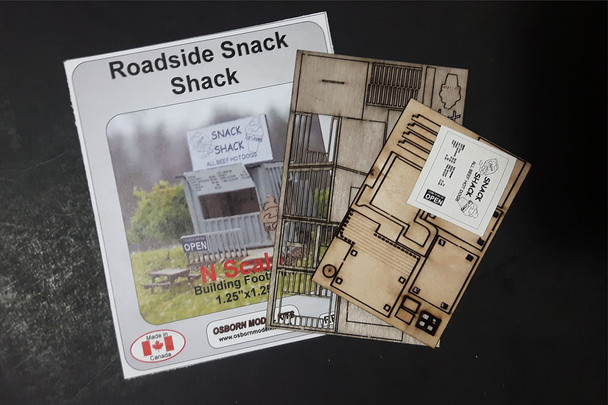 Osborn Model Kits 3072 N Scale Snack Shack (Wood Kit)