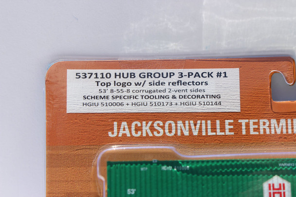 Jacksonville 537110 N Scale Hub Group With Top Logo 53' Containers Set#1 (3)