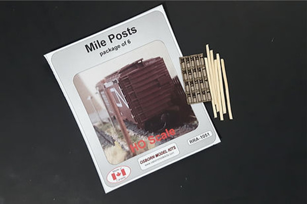 Osborn Model Kits 1051 HO Scale Miles Post (Pack of 6) (Wood Kit)