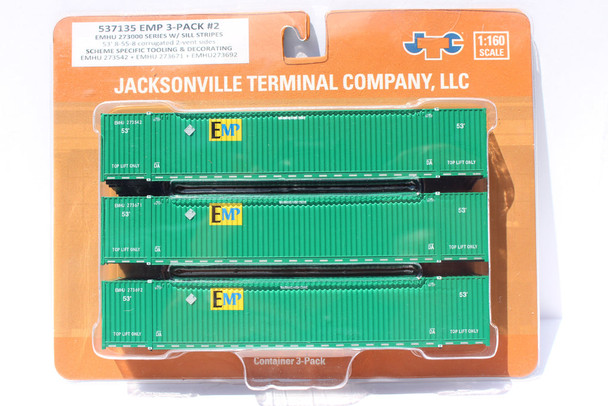 Jacksonville Terminal Company 537135 N EMP 8-55-8 53' High Cube Containers (3)