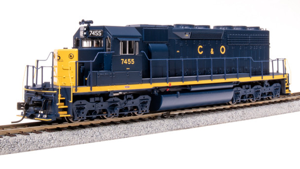 Broadway Limited 9032 HO Scale C&O EMD SD40 Blue/Yellow No-Sound Diesel #7455