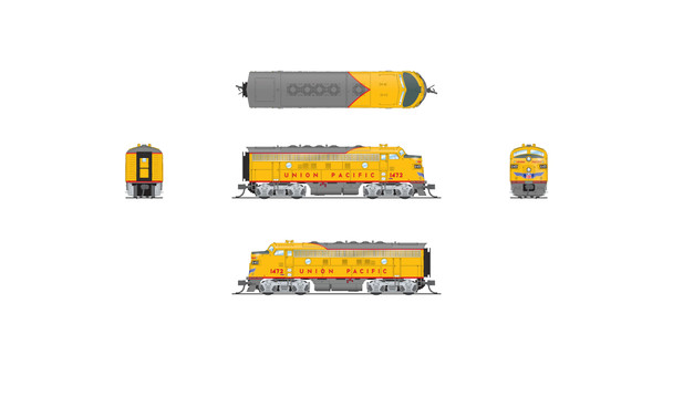 Broadway Limited 9096 N Scale UP EMD F7A Yellow & Gray No-Sound Diesel #1478