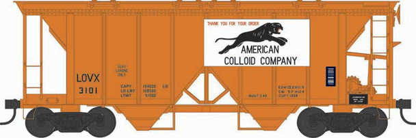 Bowser 43241 HO Scale American Colloid Company Blt 3-49 H34 Covered Hopper #3101