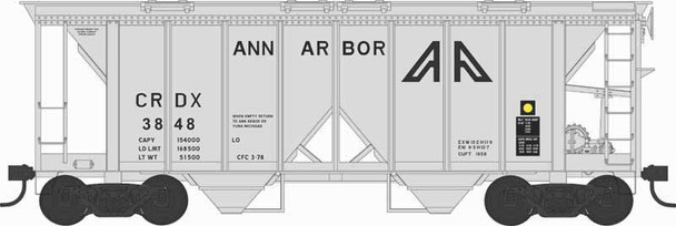 Bowser 43246 HO Scale Ann Arbor Blt 10-47 H34 Covered Hopper #3848