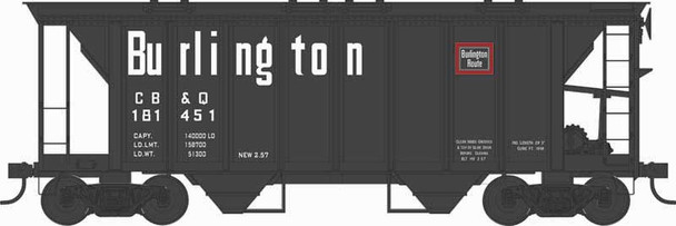 Bowser 43248 HO Scale Burlington Blt 2-57 H34 Covered Hopper #181463