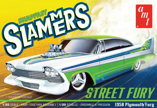 AMT 1226 1/25 Scale 1958 Street Fury Plymouth Slammers Snap Plastic Model Kit