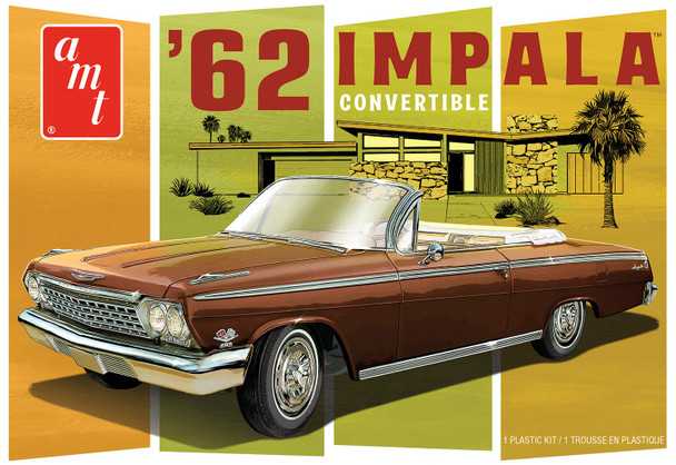 AMT 1355 1/25 Scale 1962 Chevy Impala Convertible Plastic Model Kit