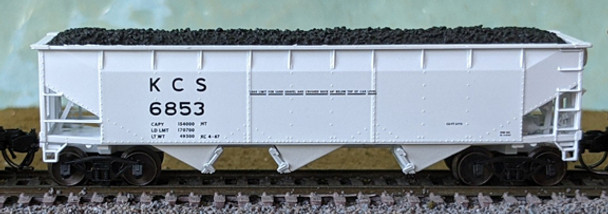 Bluford Shops 74085 N Kansas City Southern White 3-Bay Offset Side Hopper #6867