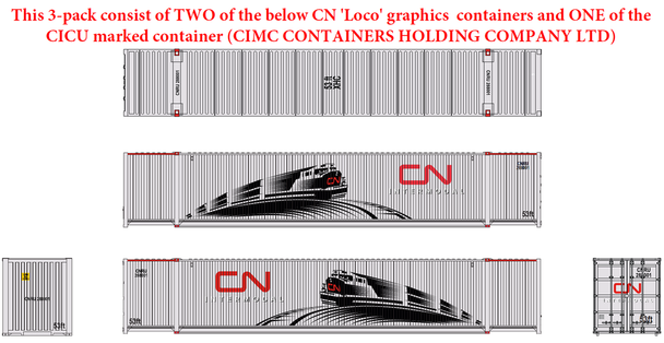 Jacksonville 537126 N CN Loco Graphic 53' High Cube 8-55-8 Corrugated Containers