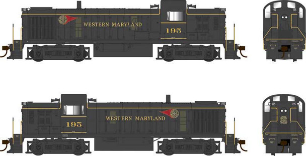 Bowser 25233 HO Scale Western Maryland as Delivered ALCo RS-3 Phase 3 #195