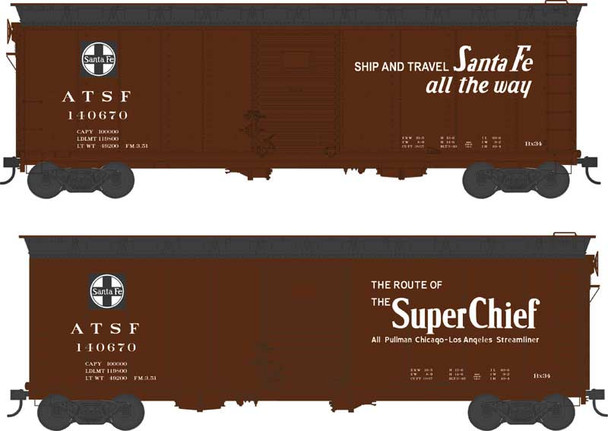 Bowser 43144 HO Scale AT&SF Super Chief Slogan 40' Boxcar #140670