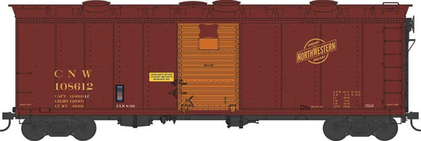 Bowser 43156 HO Scale Chicago & NorthWestern w/Hatches 40' Boxcar #108618