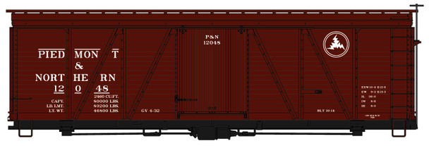 Accurail 1185 HO Scale Piedmont & Northern 36' Fowler Wood Boxcar